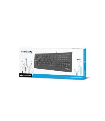 Natec Multimedia Keyboard BARRACUDA slim USB, US layout, black