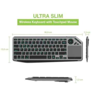 Techly ICTB9801TB keyboard Universal RF Wireless + Bluetooth QWERTY US English Black