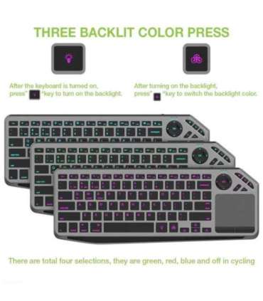 Techly ICTB9801TB keyboard Universal RF Wireless + Bluetooth QWERTY US English Black