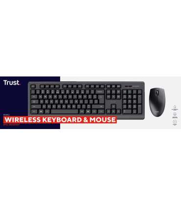 Trust Primo - set (wireless keyboard + wireless mouse), black