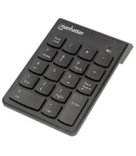 Manhattan Numeric Keypad, Wireless (2.4GHz), USB-A Micro Receiver, 18 Full Size Keys, Black, Membrane Key Switches, Auto