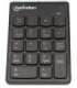 Manhattan Numeric Keypad, Wireless (2.4GHz), USB-A Micro Receiver, 18 Full Size Keys, Black, Membrane Key Switches, Auto
