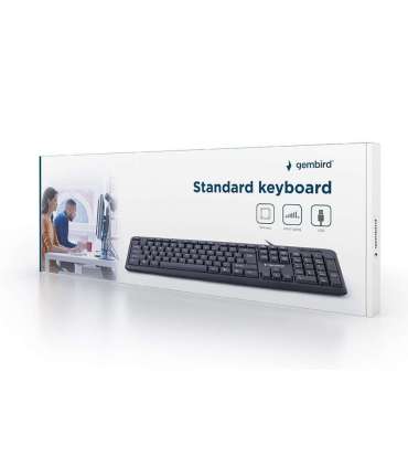 Gembird KB-U-103-RU keyboard Office USB QWERTY English, Russian Black