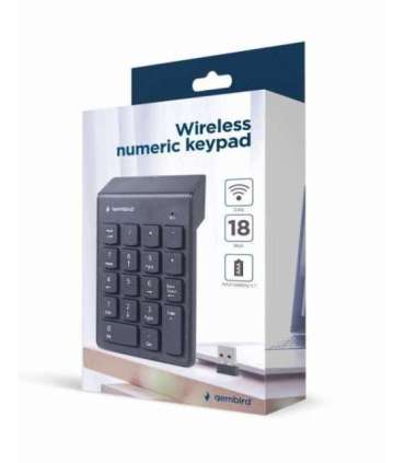 Gembird KPD-W-02 numeric keypad Notebook/PC Bluetooth Black