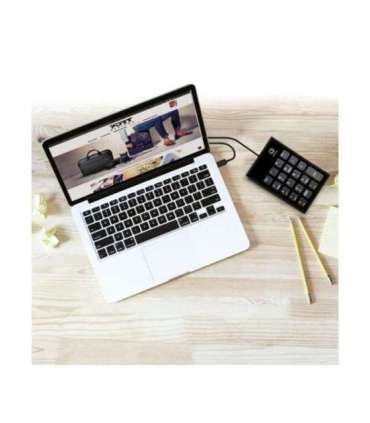 Port Designs 900801 numeric keypad Notebook USB Black, Grey