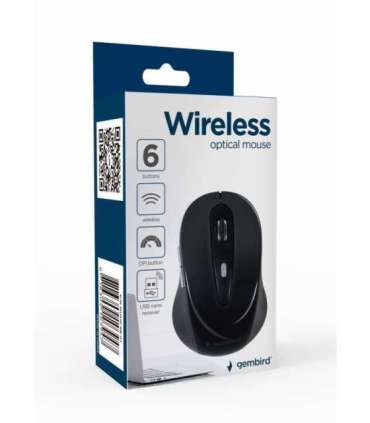 Gembird MUSW-6B-01 mouse Office Right-hand RF Wireless Optical 1600 DPI