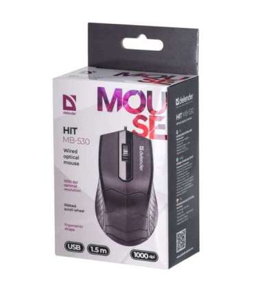 MOUSE DEFENDER HIT MB-530 BLACK OTPICAL 1000dpi 3P