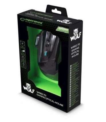 Esperanza EGM201B mouse USB Type-A Optical 2400 DPI Right-hand