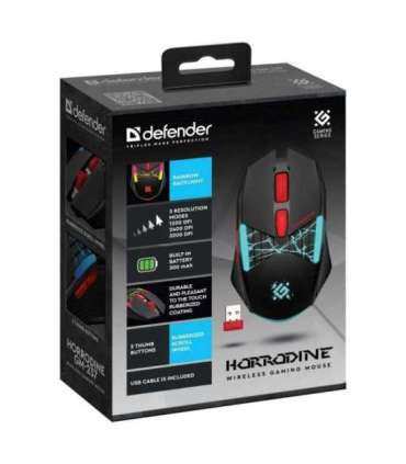 MOUSE DEFENDER GM-126 TISA RF+BT OPTIC 1600dpi 6P BLACK