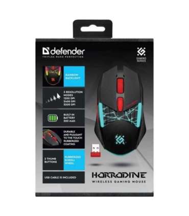 MOUSE DEFENDER GM-126 TISA RF+BT OPTIC 1600dpi 6P BLACK