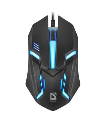 MOUSE  DEFENDER CYBER MB-560L BLACK 7 COLORS 1200DPI 3P