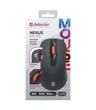 MOUSE DEFENDER NEXUS MS-195 RF SILENT BLACK