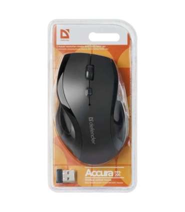 MOUSE DEFENDER ACCURA MM-295 RF BLACK OPTICAL 1600DPI 6P