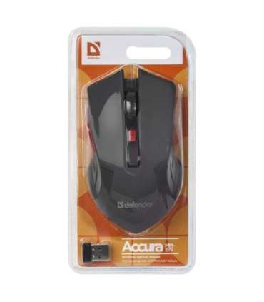 MOUSE DEFENDER ACCURA MM-275 RF BLACK & RED OPTICAL 1600DPI 6P