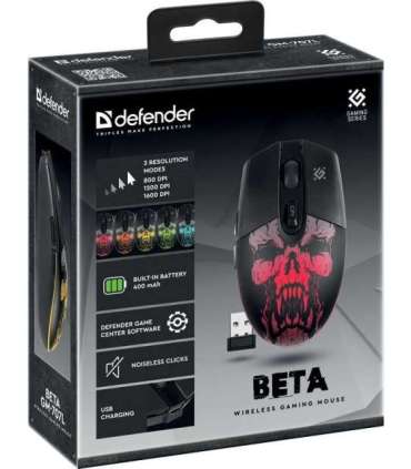 Defender Beta GM-707L mouse Gaming Right-hand RF Wireless Optical 1600 DPI
