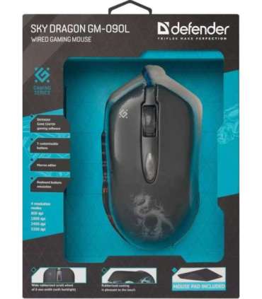 Defender GM-090L mouse Right-hand USB Type-A Optical 3200 DPI