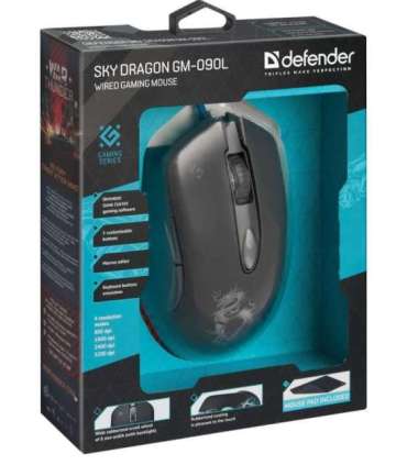 Defender GM-090L mouse Right-hand USB Type-A Optical 3200 DPI