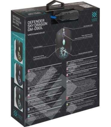 Defender GM-090L mouse Right-hand USB Type-A Optical 3200 DPI
