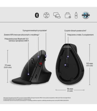 HP Wireless Mouse 920 Ergo Vertical Black