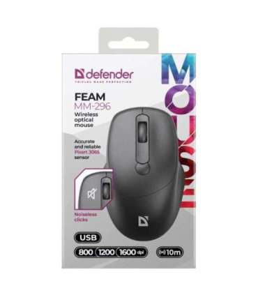 MOUSE DEFENDER FEAM MM-296 RF SILENT BLACK