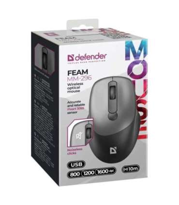 MOUSE DEFENDER FEAM MM-296 RF SILENT GREY