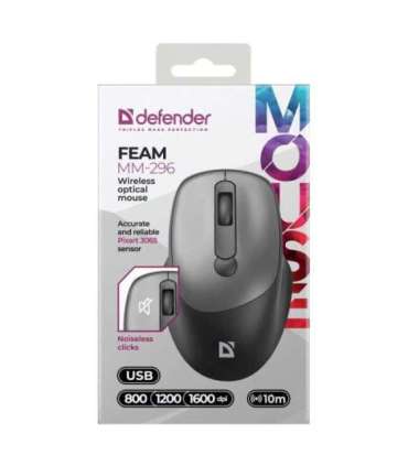 MOUSE DEFENDER FEAM MM-296 RF SILENT GREY
