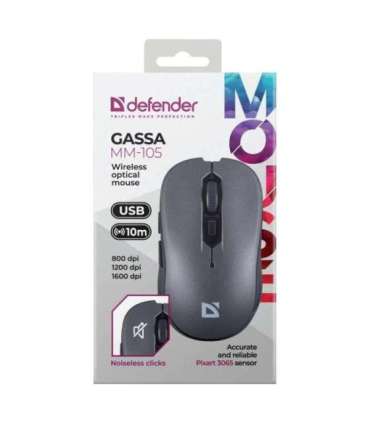 MOUSE DEFENDER GASSA MM-105 RF SILENT GREY