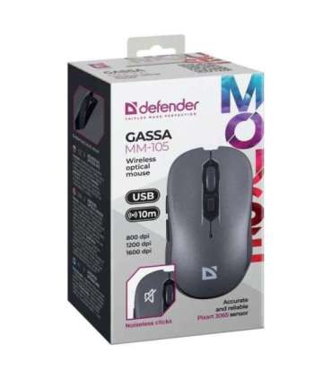 MOUSE DEFENDER GASSA MM-105 RF SILENT GREY