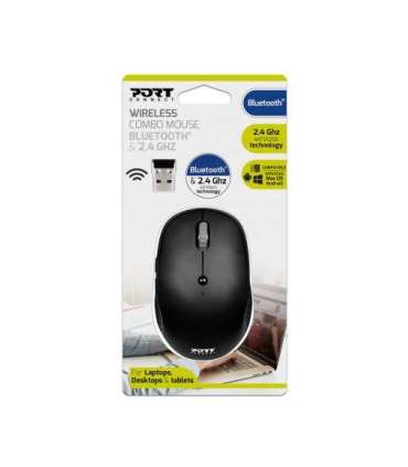 Port Designs 900709 mouse Ambidextrous RF Wireless+Bluetooth 1600 DPI