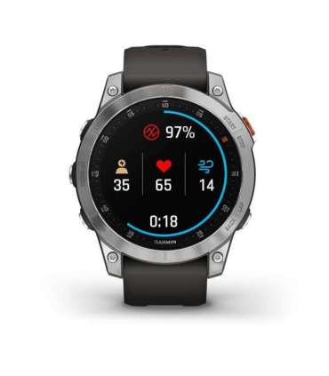 Garmin epix 3.3 cm (1.3") AMOLED 47 mm Digital 416 x 416 pixels Touchscreen Silver Wi-Fi GPS (satellite)