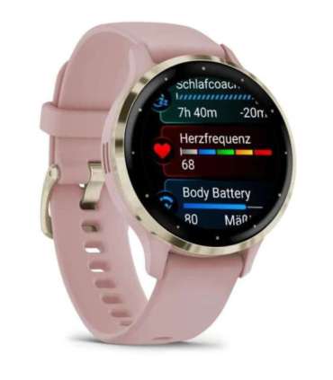 Garmin Venu 3S 3.05 cm (1.2") AMOLED 41 mm Digital 390 x 390 pixels Touchscreen Gold, Rose Wi-Fi GPS (satellite)