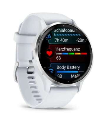 Garmin Venu 3 3.56 cm (1.4") AMOLED 45 mm Digital 454 x 454 pixels Touchscreen Silver, White Wi-Fi GPS (satellite)