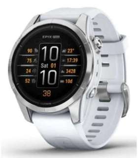 Garmin epix Pro (Gen 2) 3.05 cm (1.2") AMOLED 42 mm Digital 390 x 390 pixels Touchscreen Silver Wi-Fi GPS (satellite)