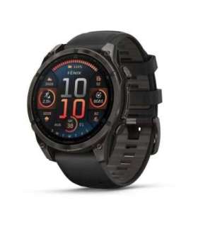 Garmin fenix 8 3.56 cm (1.4") AMOLED 47 mm Digital 454 x 454 pixels Touchscreen Black Wi-Fi GPS (satellite)
