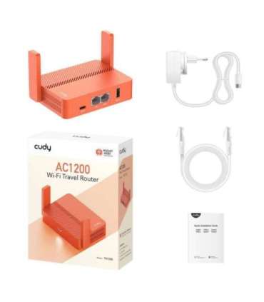 Cudy AC1200 wireless router Fast Ethernet Orange