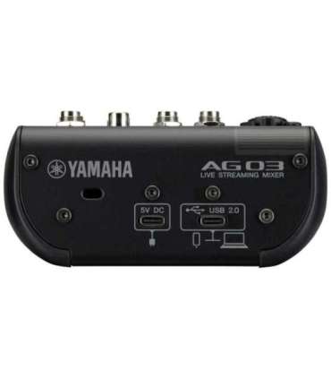 Yamaha AG03 MK2 - 3-channel live streaming mixer with USB audio interface, black