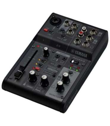 Yamaha AG03 MK2 - 3-channel live streaming mixer with USB audio interface, black