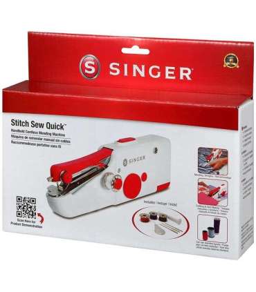 SINGER Stitch Sew Quick Mini mechanical sewing machine AA Battery White