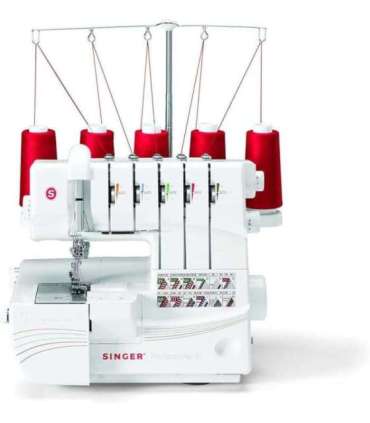 Overlock Singer 14T968 sewing machine, electric current, white