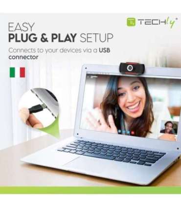 Techly I- -60T webcam 1920 x 1080 pixels USB 2.0 Black