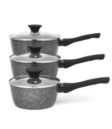 Salter BW05751S2EU7 Megastone 3-Piece Saucepan Set