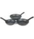 Salter BW11459BRMFOB Megastone Thermo Collar 3-Piece Frying Pan Set - 20/24/28cm