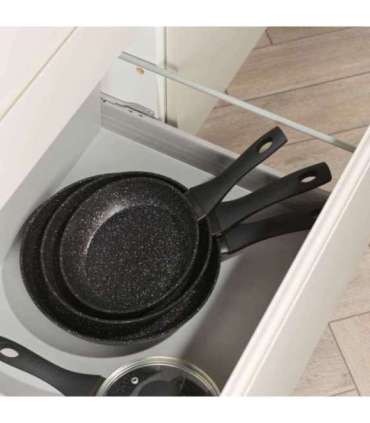 Salter BW11459BRMFOB Megastone Thermo Collar 3-Piece Frying Pan Set - 20/24/28cm