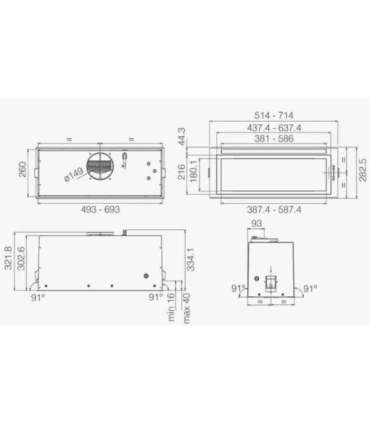 Hood ELICA ENTER BL MAT/A/52