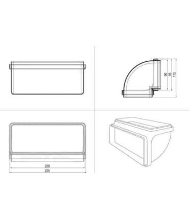 Hob accessory ELECTROLUX Vertical curve rectangular shape (220x90)
