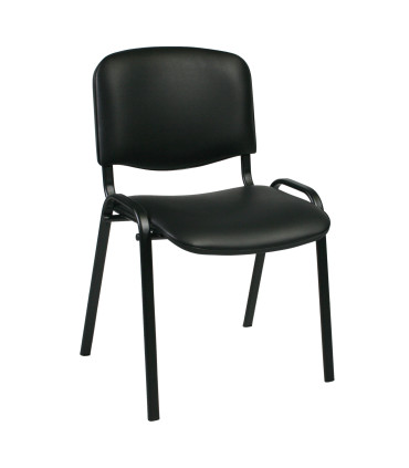 Стул для посетителей ISO 54,5x42,5xH82/47см, сиденье: кожзаменитель, цвет: чёрный, рама: чёрный