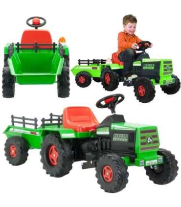 INJUSA Basic 6V akutoitega traktor + haagis