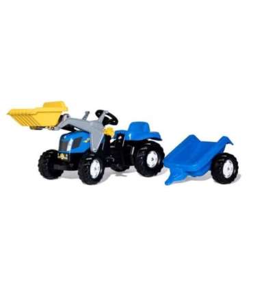 Rolly Toys rollyKid-X New Holland rollyKid traktor koos kopa ja haagisega Sinine