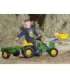 Rolly Toys RollyKid John Deere pedaaltraktor koos kopaga ja haagisega - roheline