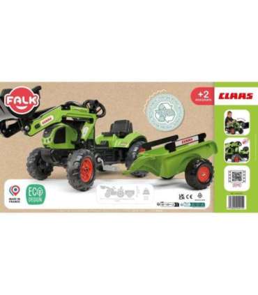 Педальный трактор Falk Claas с прицепом и ковшом